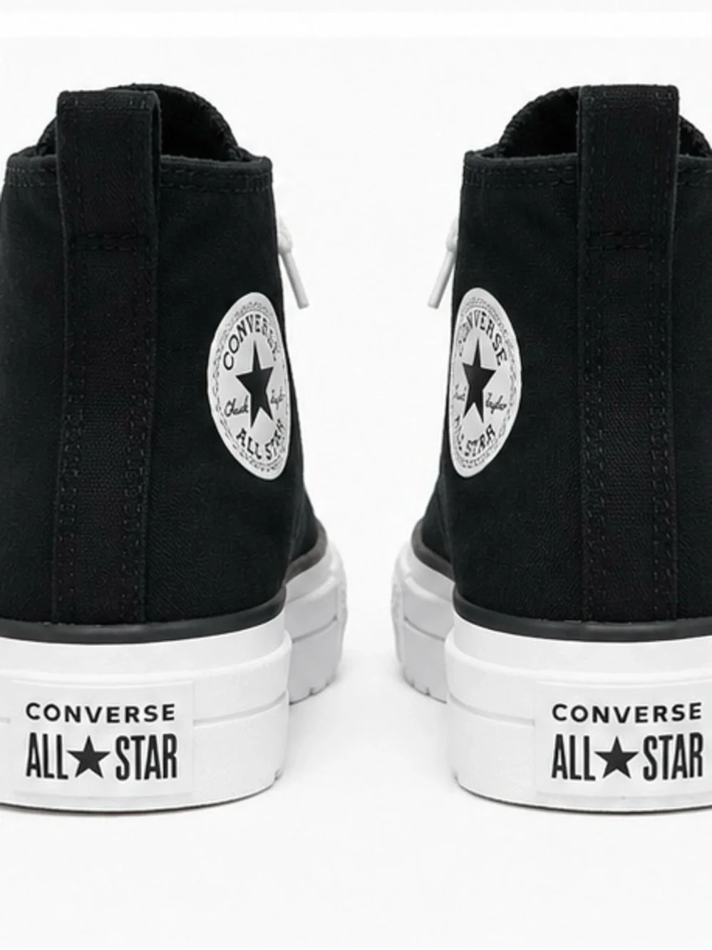 NWOB Converse Kids Black and White High-Top Platform Sneakers